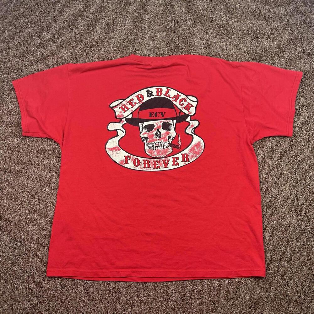 Vintage ECV E Clampus Vitus Red & Black Forever Clamper Frank Reilly Shirt Sz XL